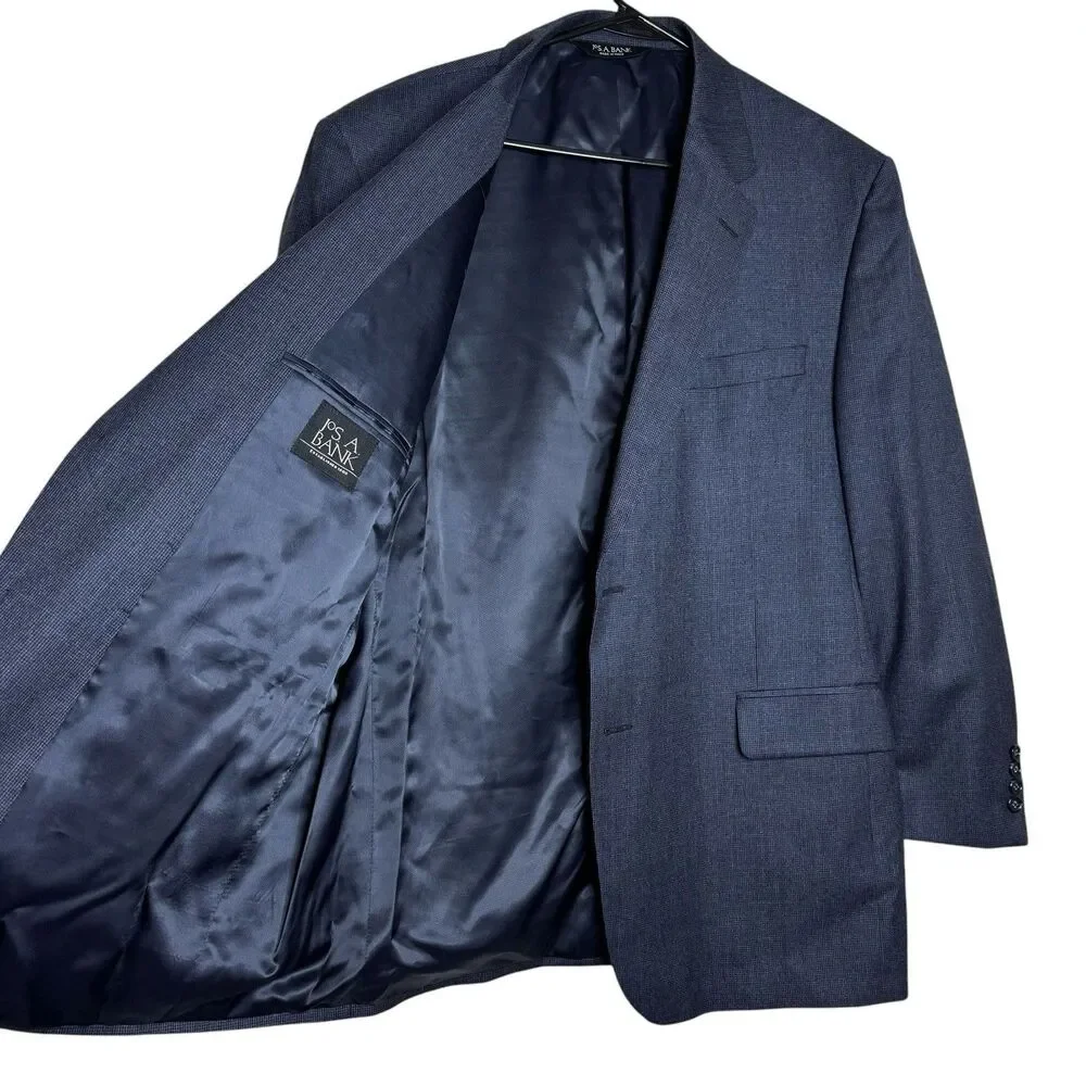 Jos‎ A Bank Men’s Blazer 46R Navy Blue Wool Cashmere Blend Sport Coat Work Wear
